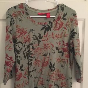 Gloria Vanderbilt Floral Long Sleeve Shirt